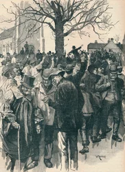Grève des ouvriers agricoles du Warwickshire : réunion à Whitnash, 1872