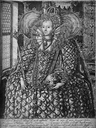 La reine Elizabeth debout dans une pièce avec une fenêtre à treillis, vers 1592, 1903