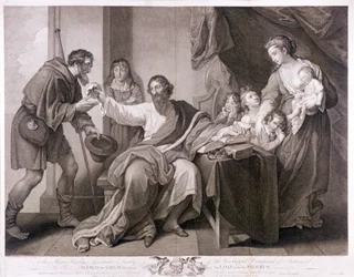 Alfred le Grand partageant son pain avec le pèlerin, 1782