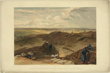 Redoute de Malakoff, batterie Gervais et arrière du redan, 1855