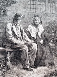 Un couple âgé. Par William Small (1843-1929) un illustrateur anglais. 1880 (gravure)