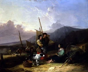 Pêcheurs sur le rivage