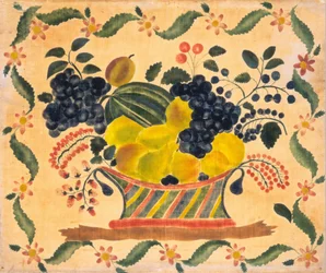 Corbeille de fruits, vers 1830 (aquarelle sur velours (peinture théorique))