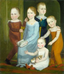 Cinq enfants de la famille Budd, vers 1818 (huile sur toile)