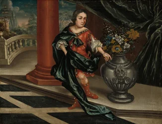 Jeune homme sur une terrasse, vers 1730 (huile sur toile)