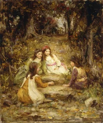 Enfants dans un verger