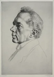 Campbell Dodgson, profil à gauche, 1919