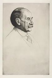 Thomas Hardy, de profil à droite, 1910