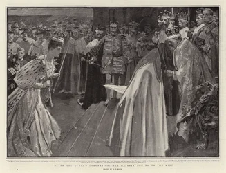 Après le couronnement de la reine, Sa Majesté s