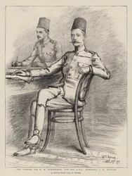 Le Sirdar, Sir H H Kitchener, et son ADC, Bimbashi J K Watson