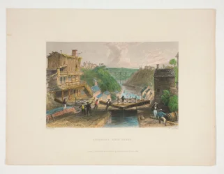 Lockport, canal Érié, illustration pour Nathaniel Parker Willis