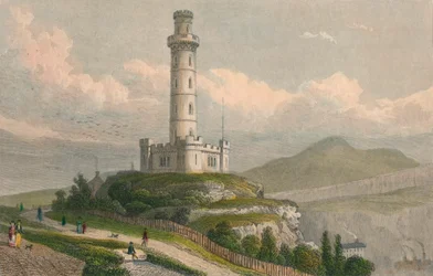 Monument de Nelson, Calton Hill, Édimbourg, vers 1830