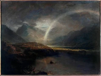 Lac Buttermere, avec une partie de Cromackwater, Cumberland, une averse