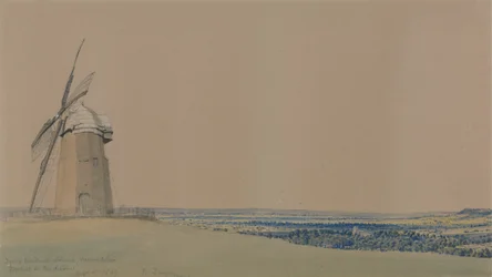 Moulin à vent et église de Tysoe, Warwickshire