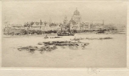 La Tamise depuis Waterloo - Vue vers la cathédrale Saint-Paul