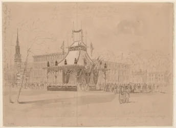 Bâtiment érigé pour la réception du corps du président à Cleveland LCCN2004661243