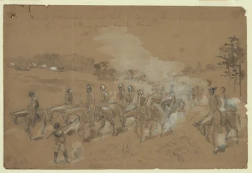 La cavalerie de Kautz revenant au camp dans les lignes du général Butler après leur raid