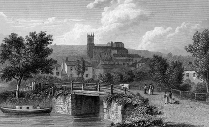 Hythe depuis le pont du canal, gravé par E. Finden, 1829