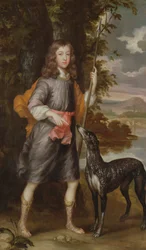 Un garçon avec une lance et un chien, c.1685