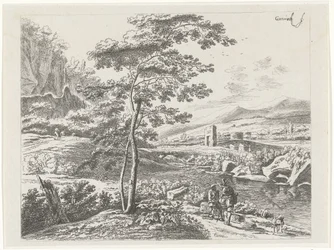 Paysage avec un pèlerin et un berger