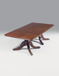 Table à manger à deux piédestaux Regency irlandaise