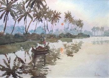 Lever de soleil à Mankotta