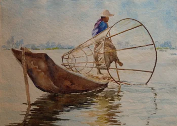 Rameur de jambe, lac Inle