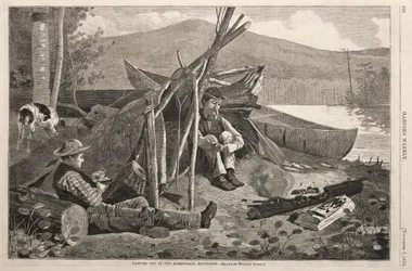 Camping dans les montagnes Adirondack, 1874