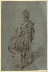 Dessin, Tambour vu de dos, probablement 1864