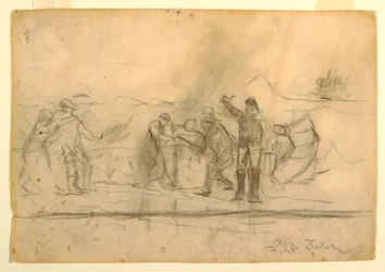 Dessin, première esquisse pour "Le naufrage", 1885-86