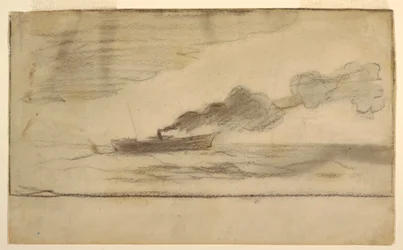 Dessin, chalutier de pêche, vers 1881