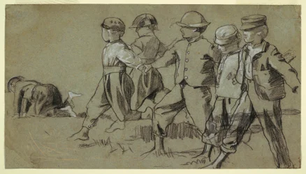 Dessin, étude pour "Snap the Whip", 1872