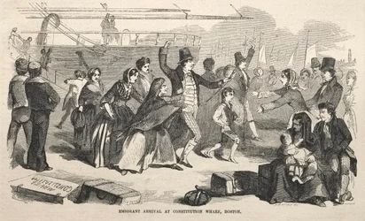 Arrivée des émigrants au quai de la Constitution, Boston, 1857