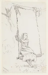 Fille sur une balançoire