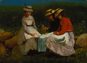 Filles dans un paysage