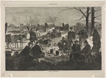 Arrêt du convoi de chariots
