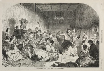 Épluchage du maïs en Nouvelle-Angleterre