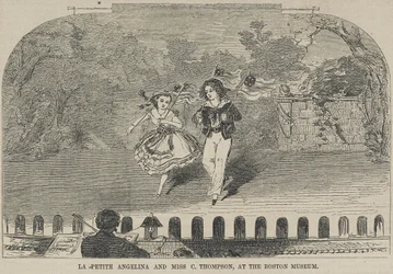 La Petite Angelina et Miss C. Thompson, au Boston Museum