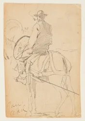Homme Montant un Cheval