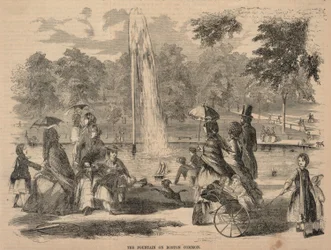 The Fountain on Boston Common, tiré du Pictorial Drawing-Room Companion de Ballou, 15 août 1857
