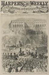 Le cortège inaugural à Washington passant la porte des terrains du Capitole (d