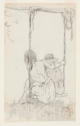 Deux filles sur une balançoire
