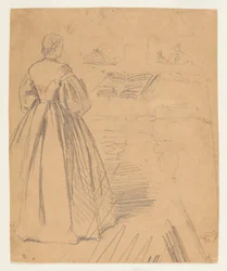 Femme debout devant un piano