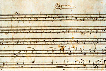 Partition autographe du Requiem, K. 626, du compositeur autrichien Wolfgang Amadeus Mozart (1756-1791)