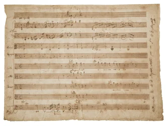 Magnificat, K. 321a. Manuscrit, partition pour solistes et chœur, orgue et orchestre, c.1779
