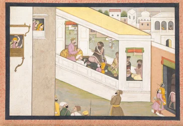 Rama et Lakshmana en tant que garçons aident le sage Vishvamitra..., vers 1780