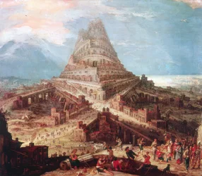 La construction de la tour de Babel, 16ème siècle