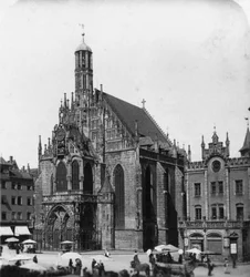 La Frauenkirche, Nuremberg, Bavière, Allemagne, vers 1900