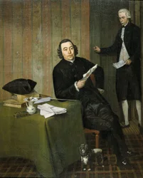 Wernerus Köhne (1725/26-88), notaire de Haarlem, avec son clerc Jan Bosch