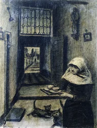 Nonne avec deux chats